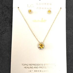 LC Lauren Conrad Gold Necklace and Earring Set November